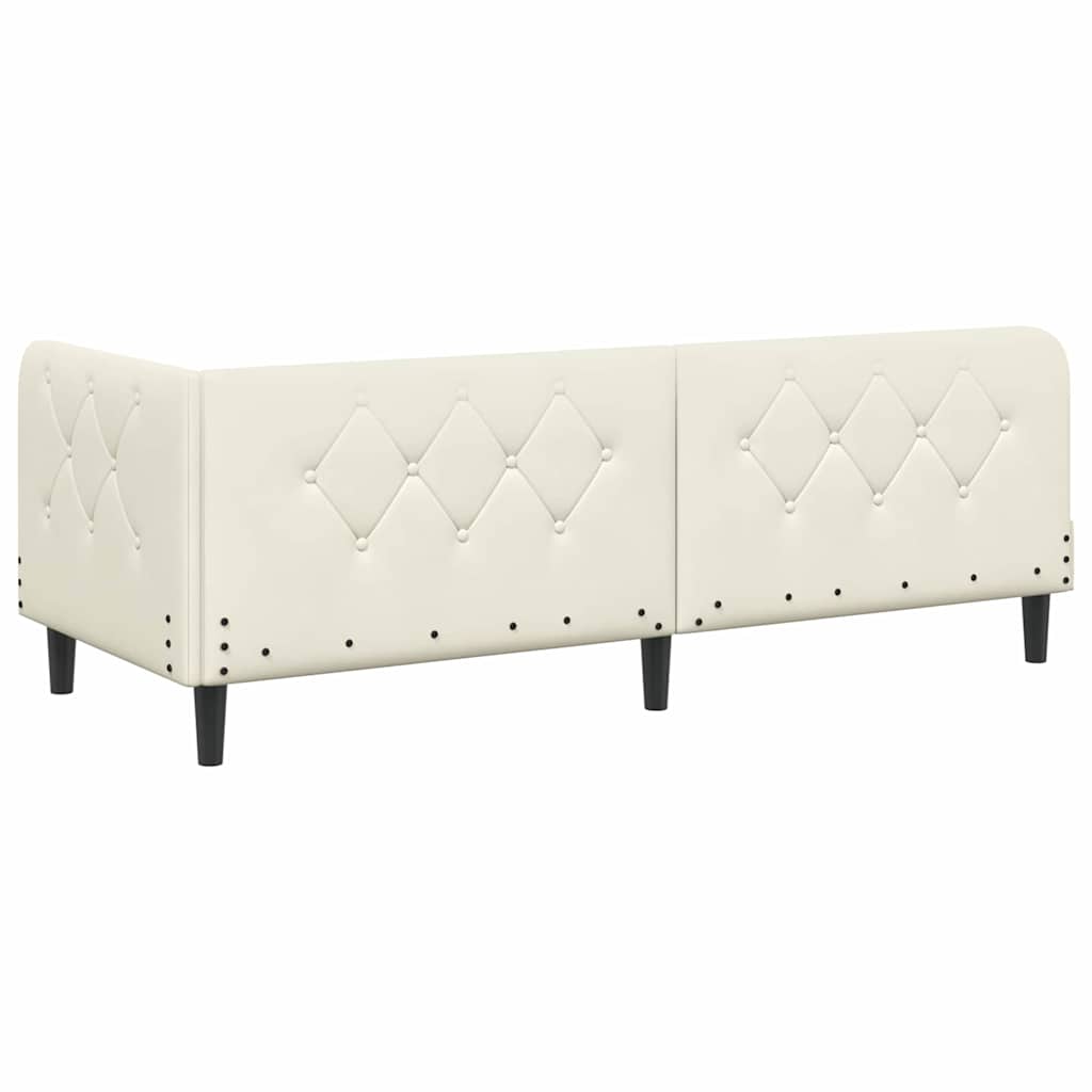 Hoekbedframe Crème 80 x 200 cm Fluweel is nu te koop bij PeponiXL, paradijselijk wonen!