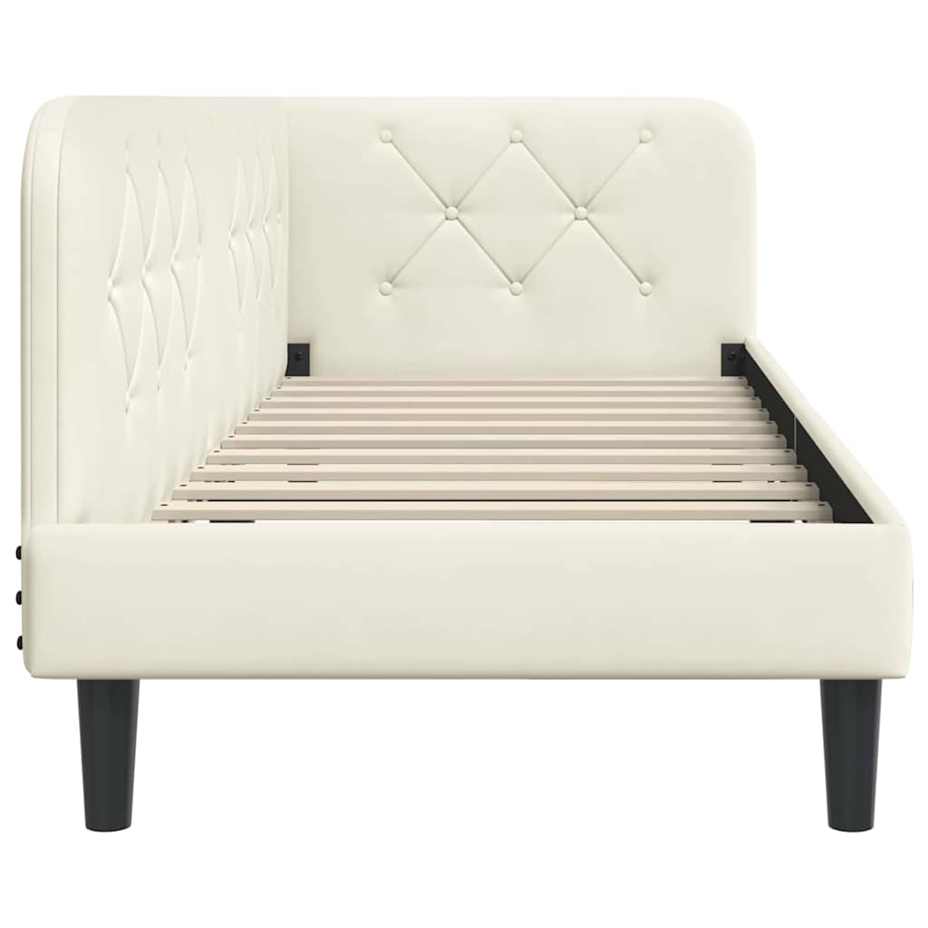 Hoekbedframe Crème 80 x 200 cm Fluweel is nu te koop bij PeponiXL, paradijselijk wonen!