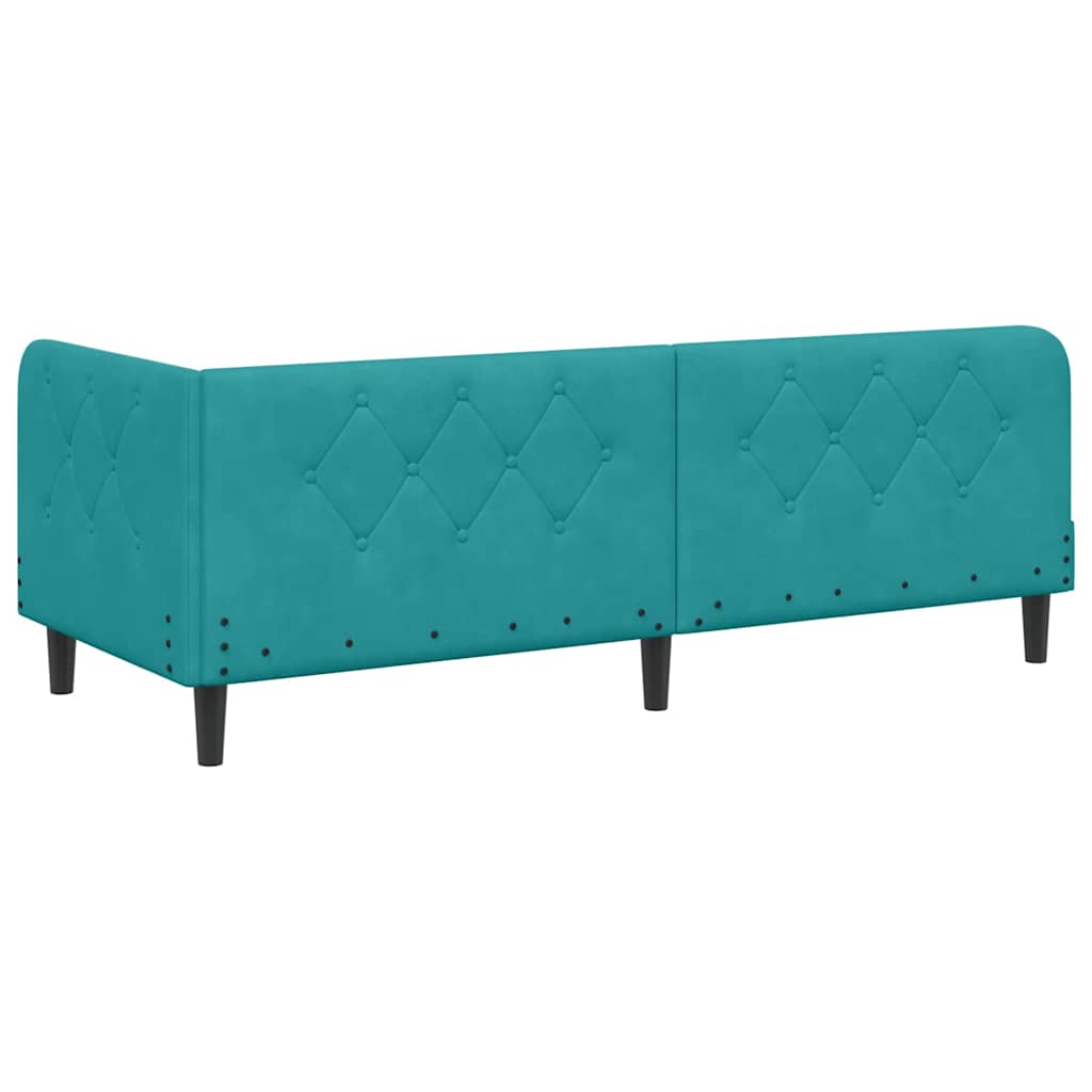 Hoekbedframe Turquoise 80 x 200 cm Fluweel is nu te koop bij PeponiXL, paradijselijk wonen!