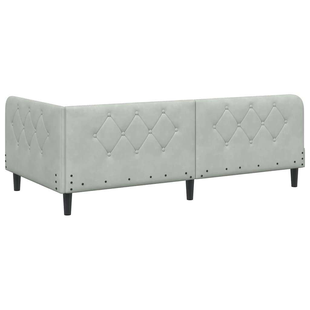 Hoekbedframe Lichtgrijs 90 x 190 cm Fluweel is nu te koop bij PeponiXL, paradijselijk wonen!