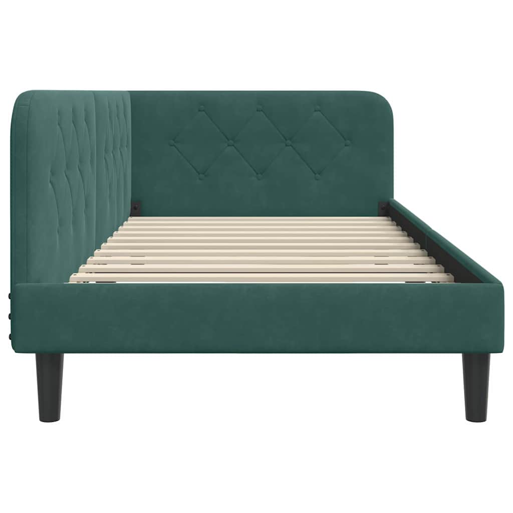 Hoekbedframe Donkergroen 90 x 190 cm Fluweel is nu te koop bij PeponiXL, paradijselijk wonen!