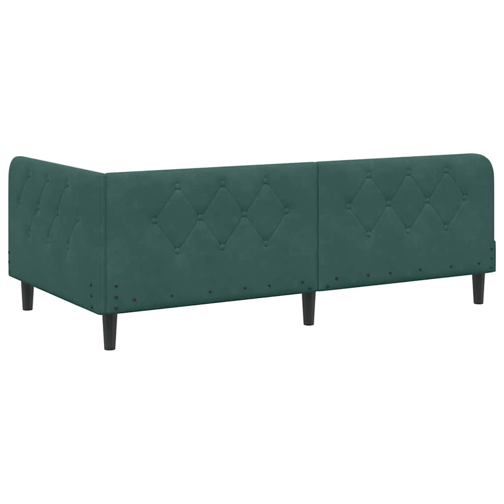 Hoekbedframe Donkergroen 90 x 200 cm Fluweel is nu te koop bij PeponiXL, paradijselijk wonen!