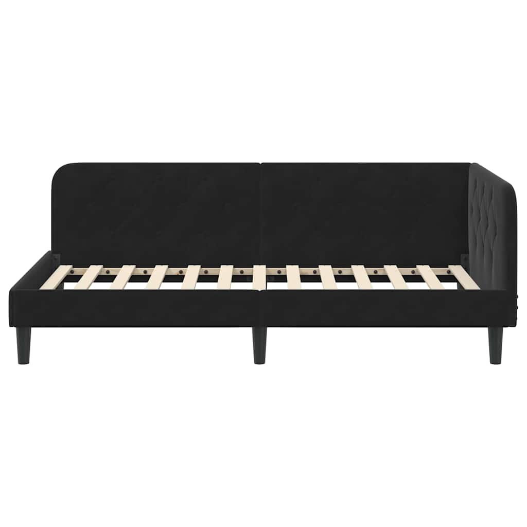 Hoekbedframe Zwart 90 x 200 cm Fluweel is nu te koop bij PeponiXL, paradijselijk wonen!