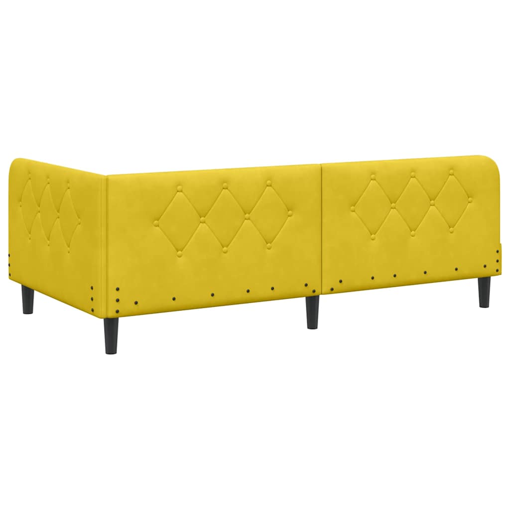 Hoekbedframe Geel 90 x 200 cm Fluweel is nu te koop bij PeponiXL, paradijselijk wonen!
