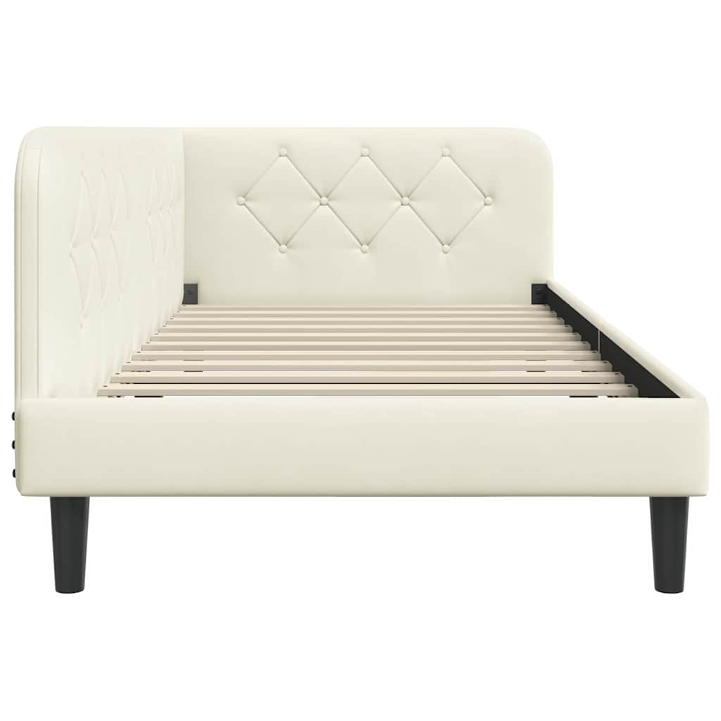 Hoekbedframe Crème 90 x 200 cm Fluweel is nu te koop bij PeponiXL, paradijselijk wonen!