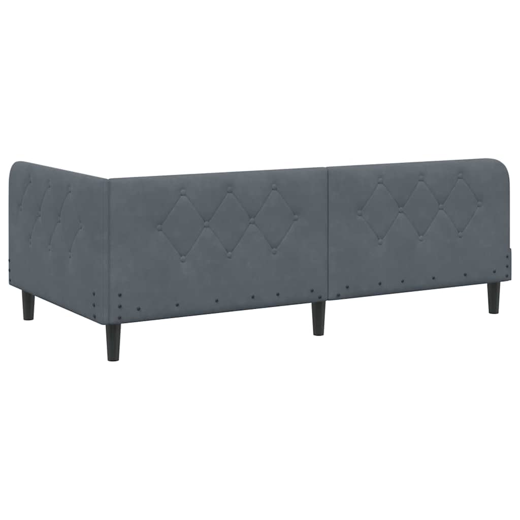 Hoekbedframe Donkergrijs 100 x 200 cm Fluweel is nu te koop bij PeponiXL, paradijselijk wonen!