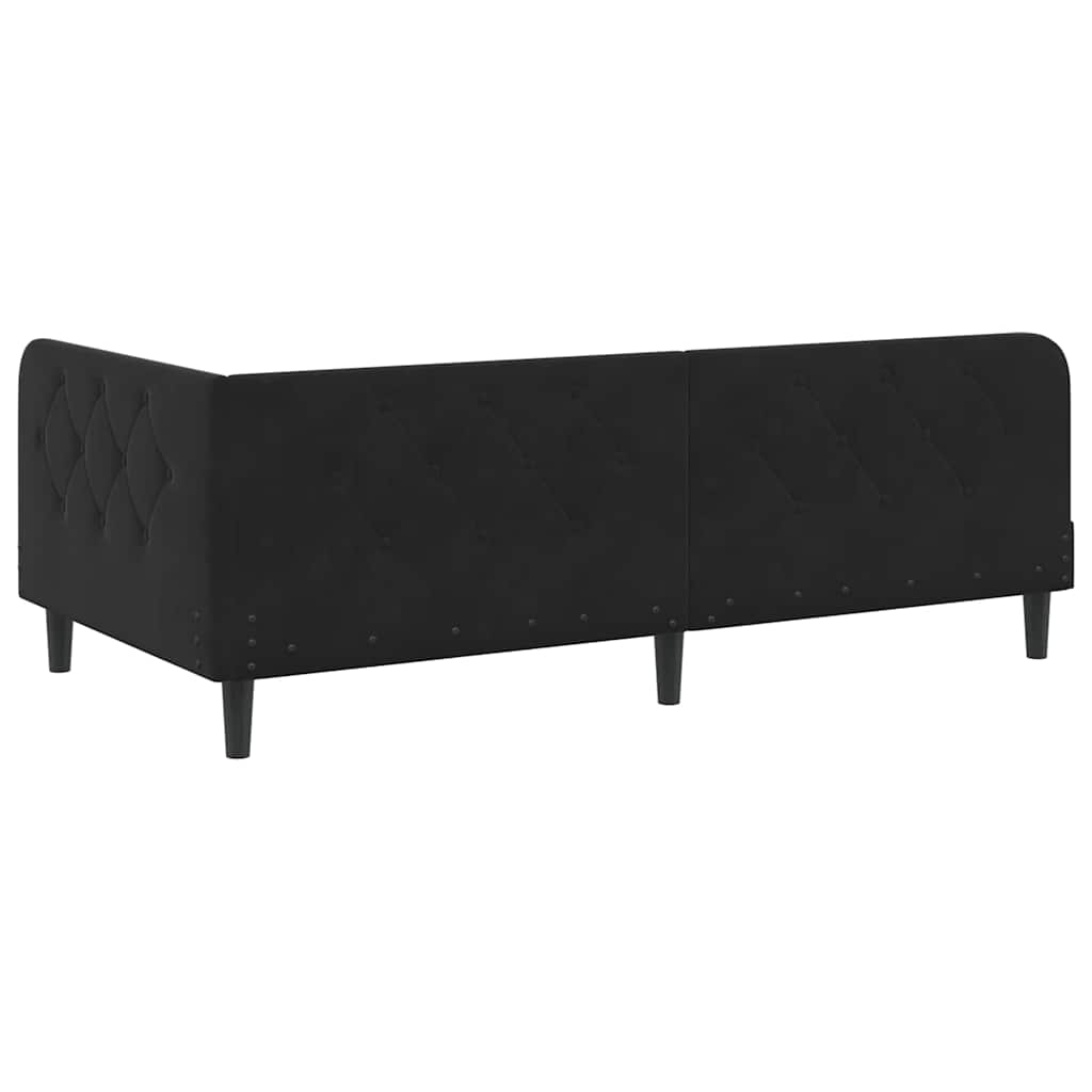 Hoekbedframe Zwart 100 x 200 cm Fluweel is nu te koop bij PeponiXL, paradijselijk wonen!
