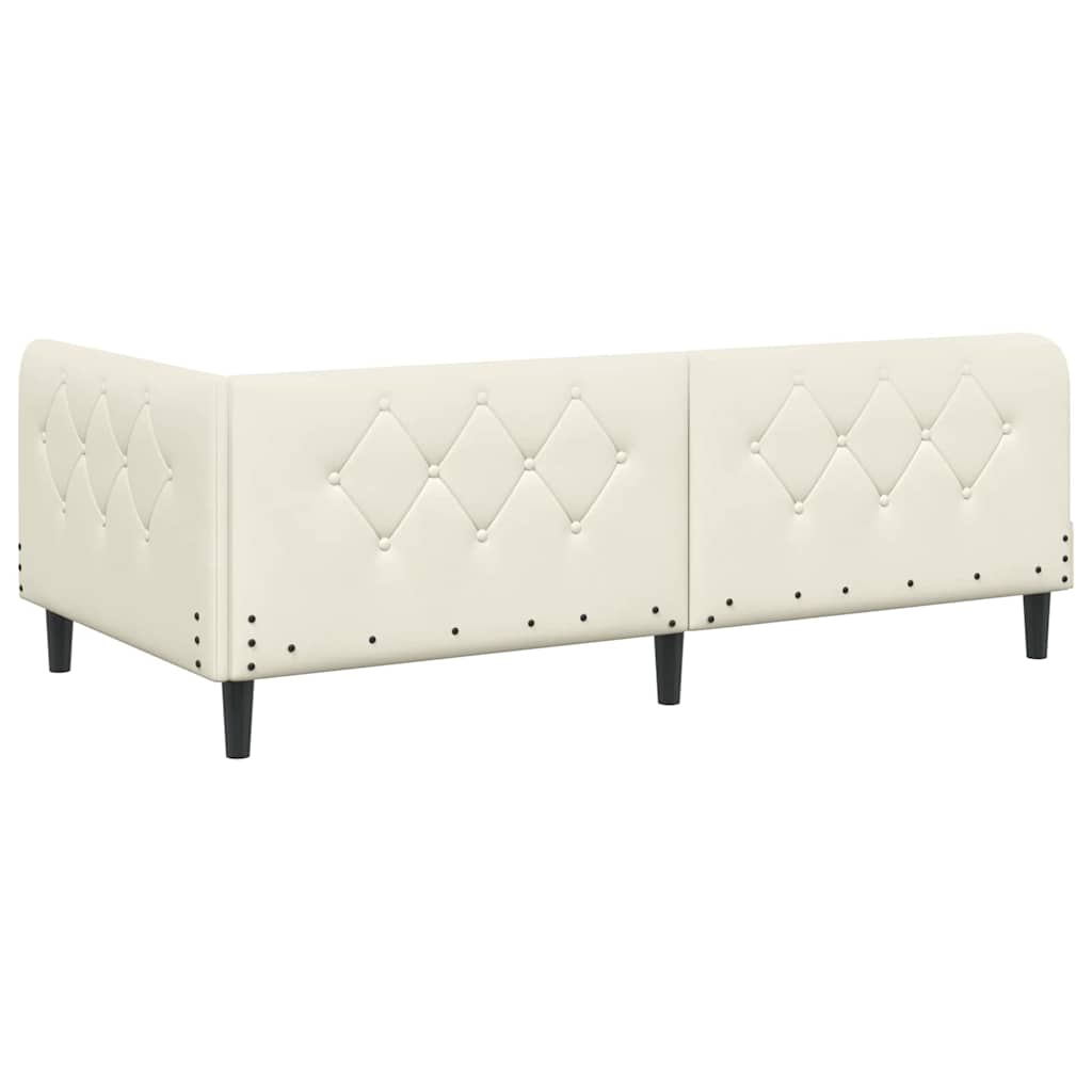 Hoekbedframe Crème 100 x 200 cm Fluweel is nu te koop bij PeponiXL, paradijselijk wonen!