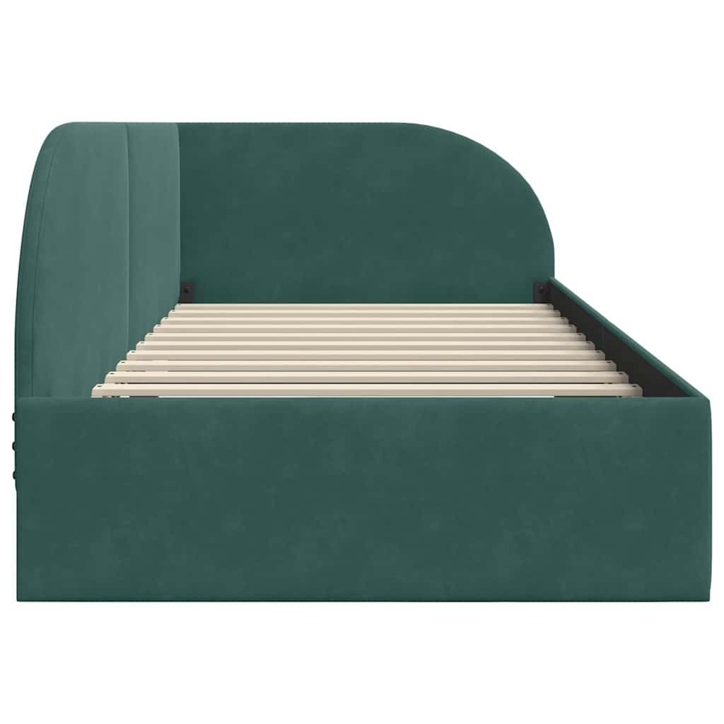 Hoekbedframe met hoofdeinde Donkergroen 80 cm x 200 cm Fluweel is nu te koop bij PeponiXL, paradijselijk wonen!