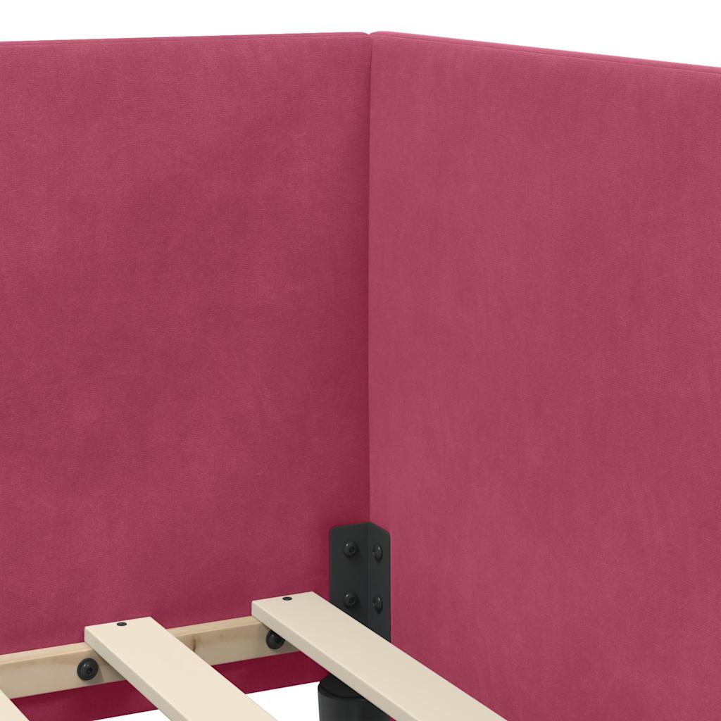 Hoekbedframe met hoofdeinde Wijnrood 80 cm x 200 cm Fluweel is nu te koop bij PeponiXL, paradijselijk wonen!