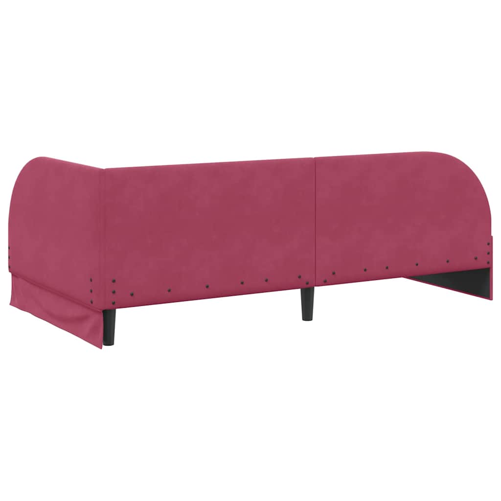 Hoekbedframe met hoofdeinde Wijnrood 80 cm x 200 cm Fluweel is nu te koop bij PeponiXL, paradijselijk wonen!