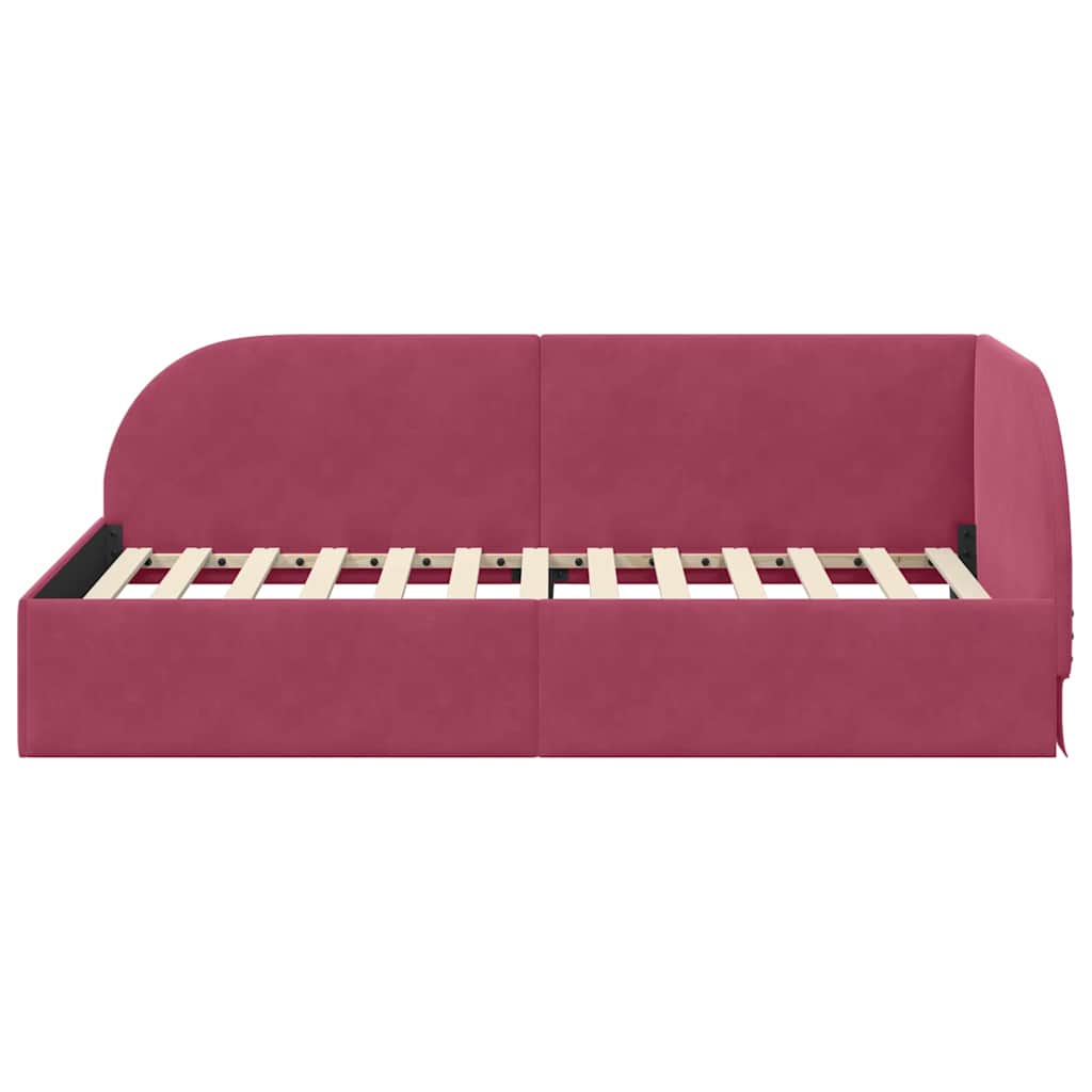 Hoekbedframe met hoofdeinde Wijnrood 80 cm x 200 cm Fluweel is nu te koop bij PeponiXL, paradijselijk wonen!