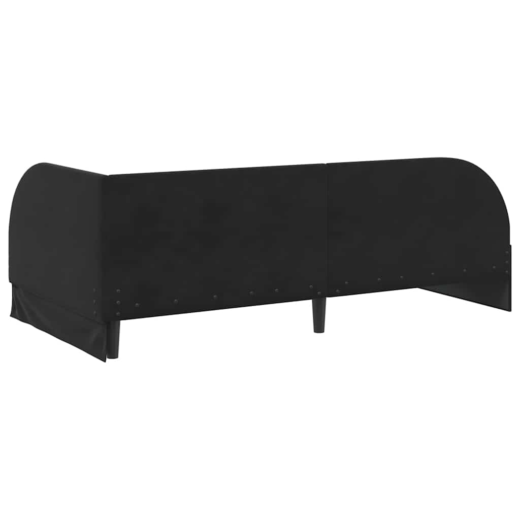 Hoekbedframe met hoofdeinde Zwart 80 cm x 200 cm Fluweel is nu te koop bij PeponiXL, paradijselijk wonen!