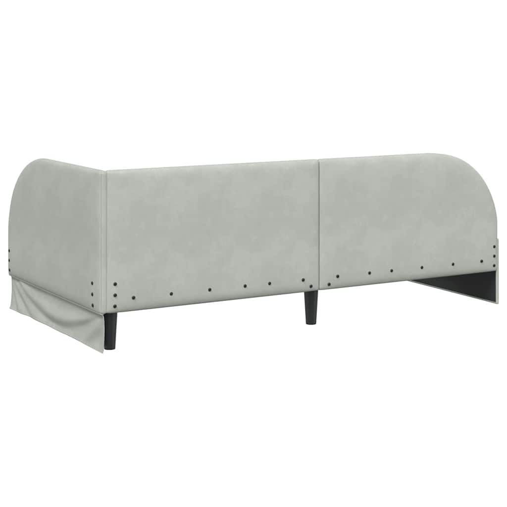 Hoekbedframe met hoofdeinde Lichtgrijs 90 cm x 200 cm Fluweel