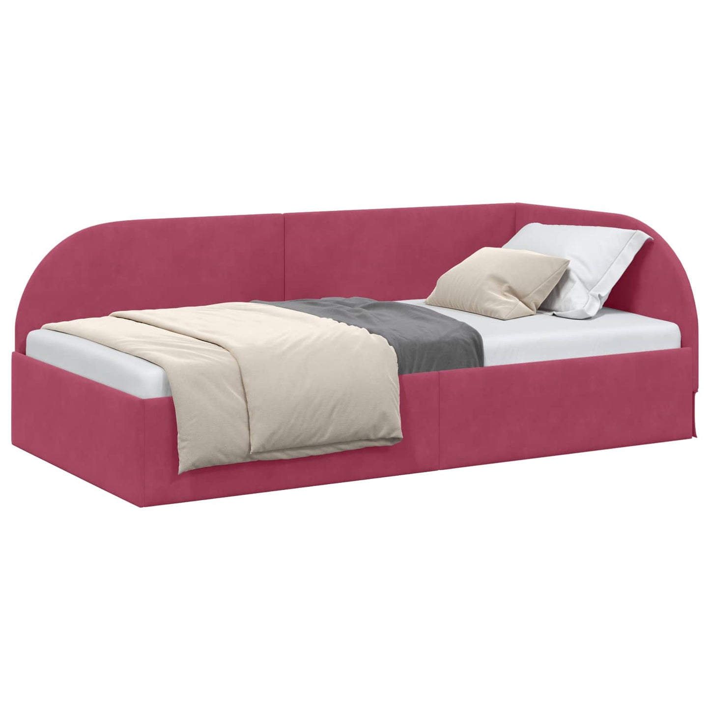 Hoekbedframe met hoofdeinde Wijnrood 90 cm x 200 cm Fluweel is nu te koop bij PeponiXL, paradijselijk wonen!