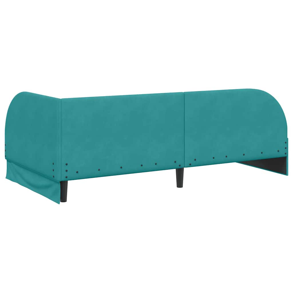 Hoekbedframe met hoofdeinde Turquoise 90 cm x 200 cm Fluweel is nu te koop bij PeponiXL, paradijselijk wonen!