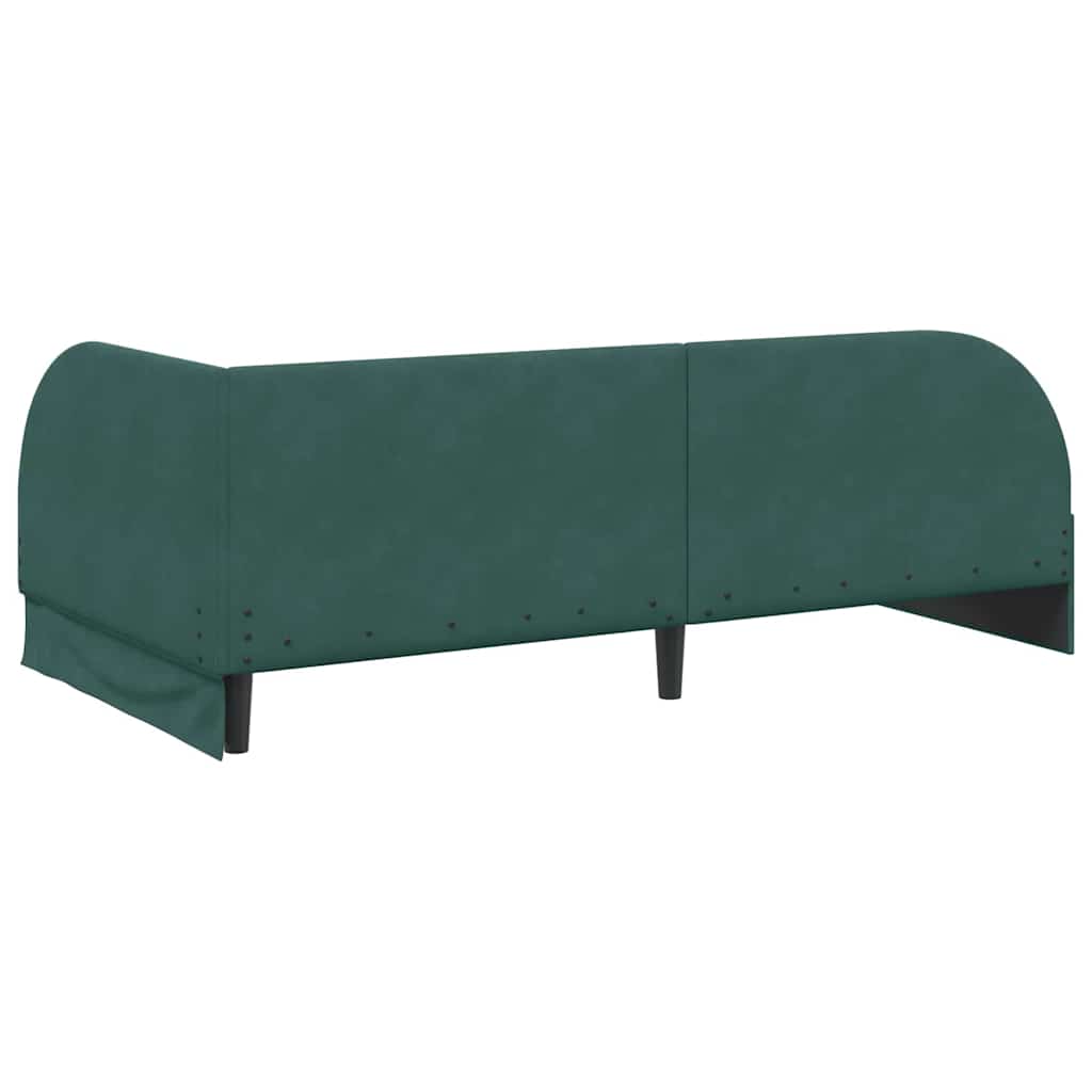 Hoekbedframe met hoofdeinde Donkergroen 100 cm x 200 cm Fluweel