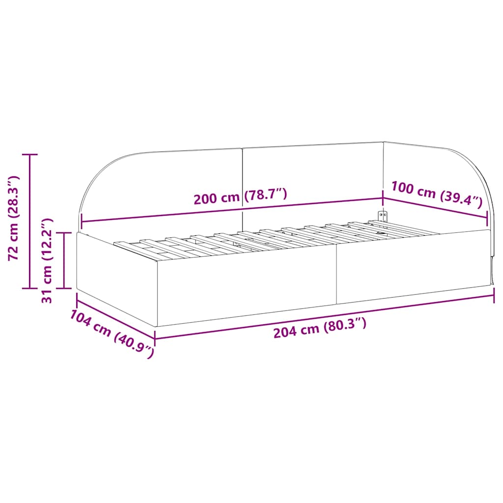 Hoekbedframe met hoofdeinde Zwart 100 cm x 200 cm Fluweel is nu te koop bij PeponiXL, paradijselijk wonen!