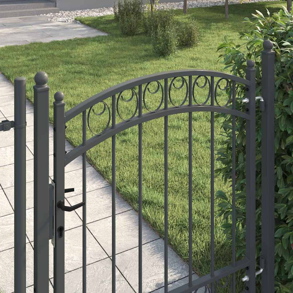 Hekpoort met slot Grijs 125 x 100 cm Poedergecoat staal is nu te koop bij PeponiXL, paradijselijk wonen!