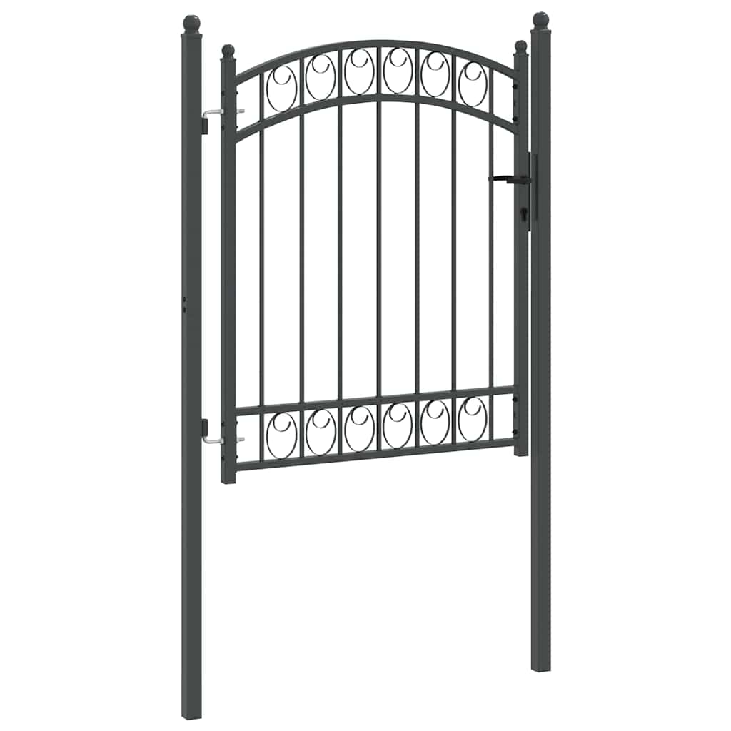 Hekpoort met slot Grijs 150 x 100 cm Poedergecoat staal is nu te koop bij PeponiXL, paradijselijk wonen!