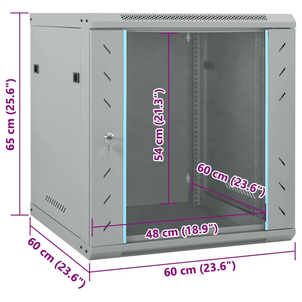 Netwerk kabinet met opslag Grijs 60 x 60 x 65 cm Staal is nu te koop bij PeponiXL, paradijselijk wonen!