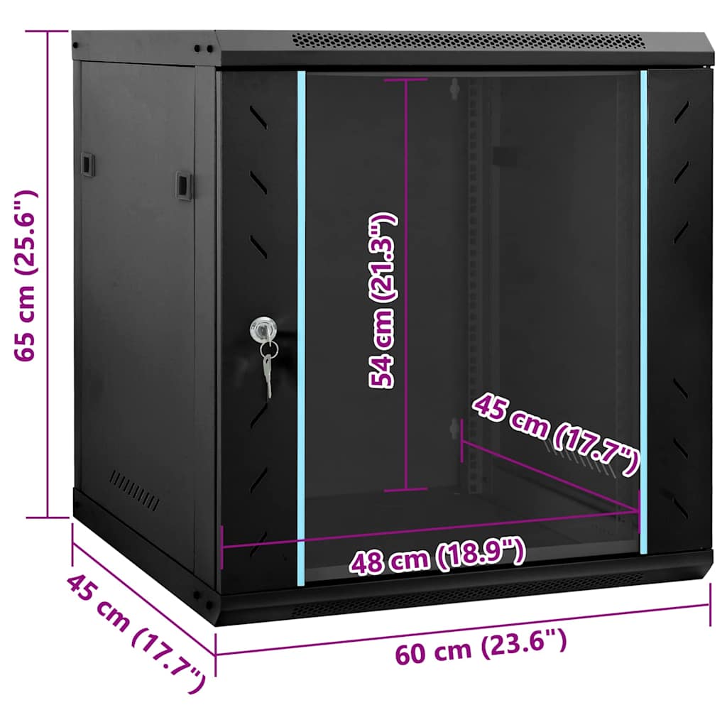 Netwerk kabinet met opslag Zwart 60 x 45 x 65 cm Staal is nu te koop bij PeponiXL, paradijselijk wonen!