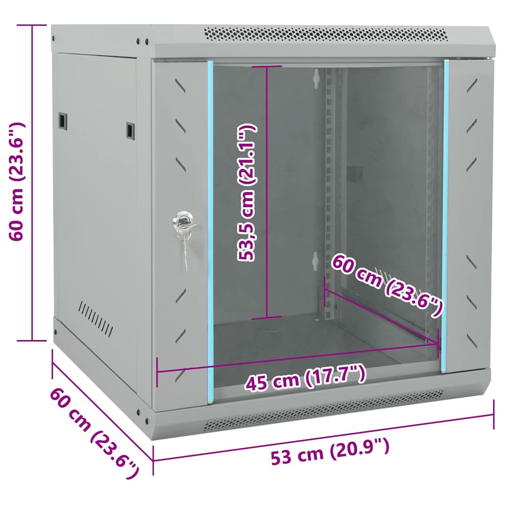 Netwerk kabinet met opslag Grijs 53 x 60 x 60 cm Staal is nu te koop bij PeponiXL, paradijselijk wonen!