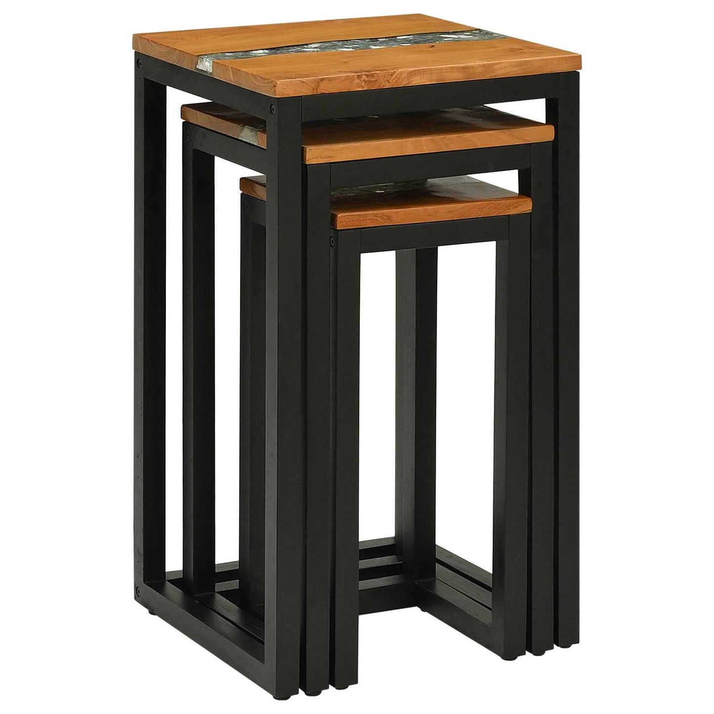 Nesttafel 3 stuks Bruin Massief Teakhout is nu te koop bij PeponiXL, paradijselijk wonen!