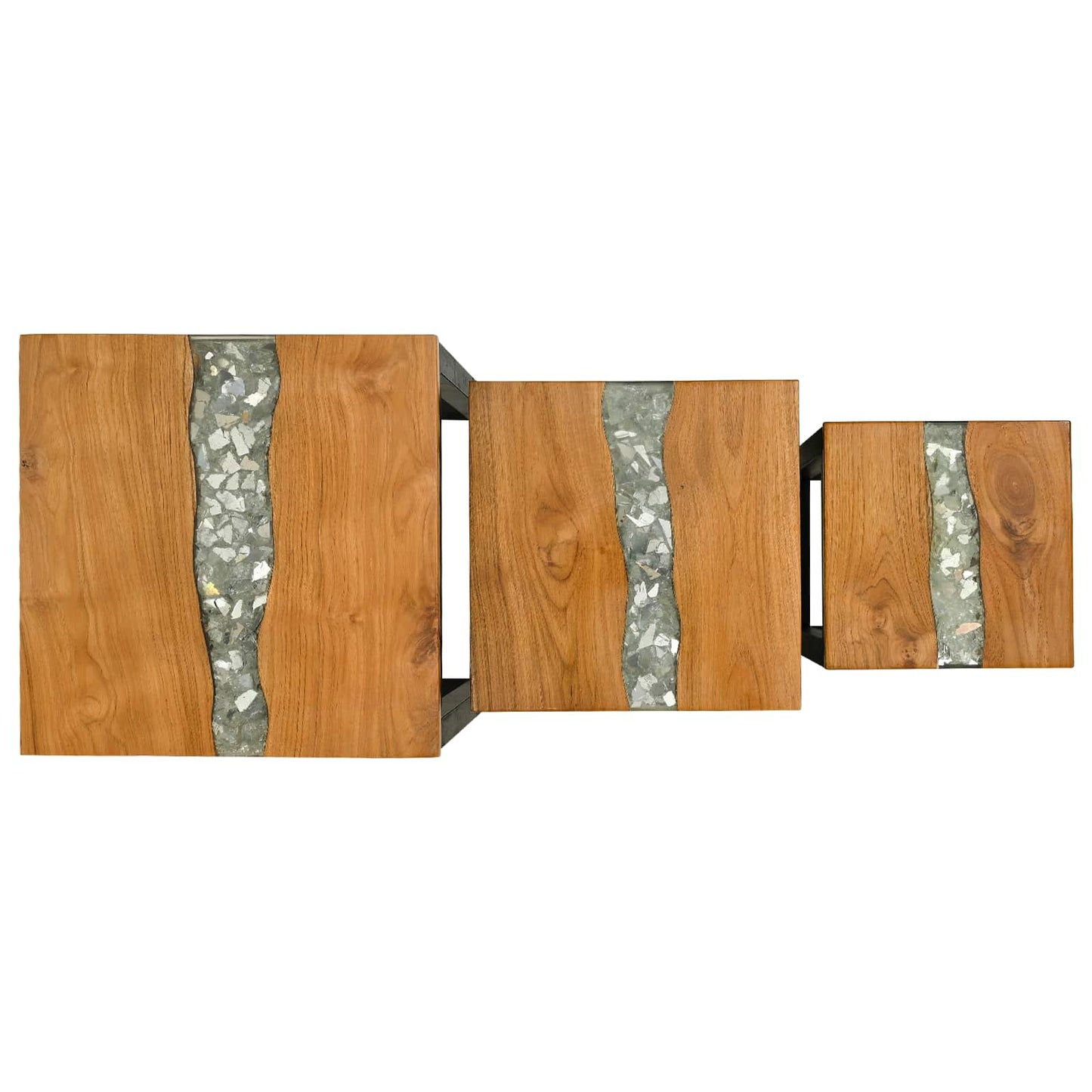 Nesttafel 3 stuks Bruin Massief Teakhout is nu te koop bij PeponiXL, paradijselijk wonen!