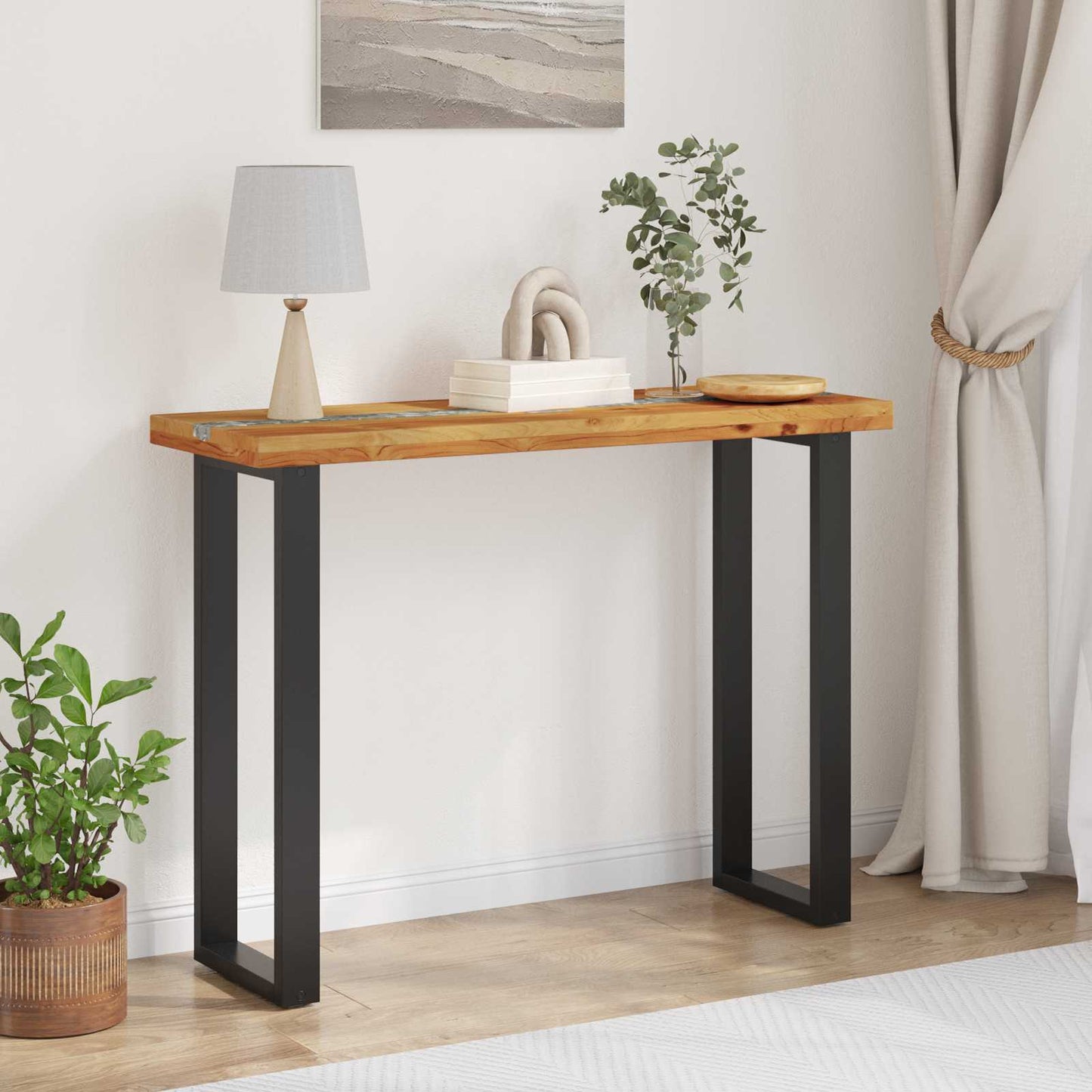 Wandtafel Bruin 100 x 35 x 75 cm Massief Teakhout is nu te koop bij PeponiXL, paradijselijk wonen!