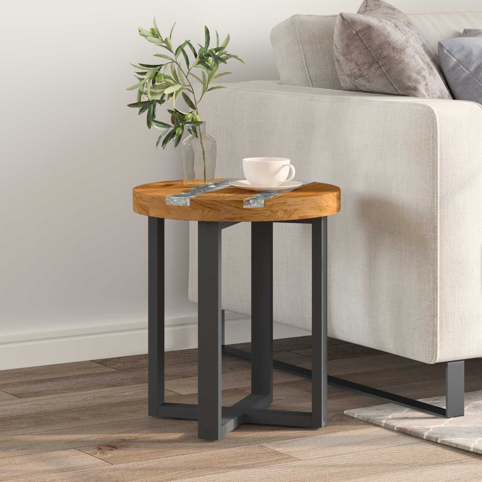 Salontafel Bruin 40 x 40 x 45 cm Massief Teakhout is nu te koop bij PeponiXL, paradijselijk wonen!