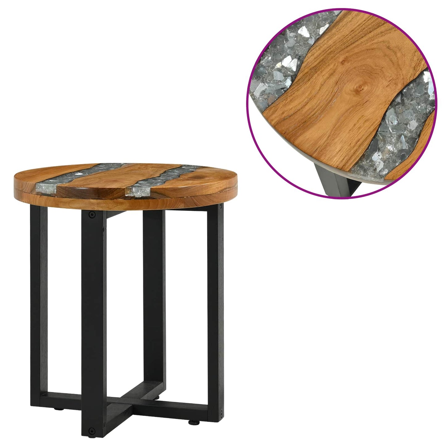 Salontafel Bruin 40 x 40 x 45 cm Massief Teakhout is nu te koop bij PeponiXL, paradijselijk wonen!