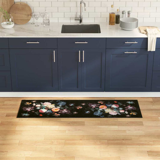 Keuken Vloerkleed Zwart 150 x 45 cm Fluweel is nu te koop bij PeponiXL, paradijselijk wonen!