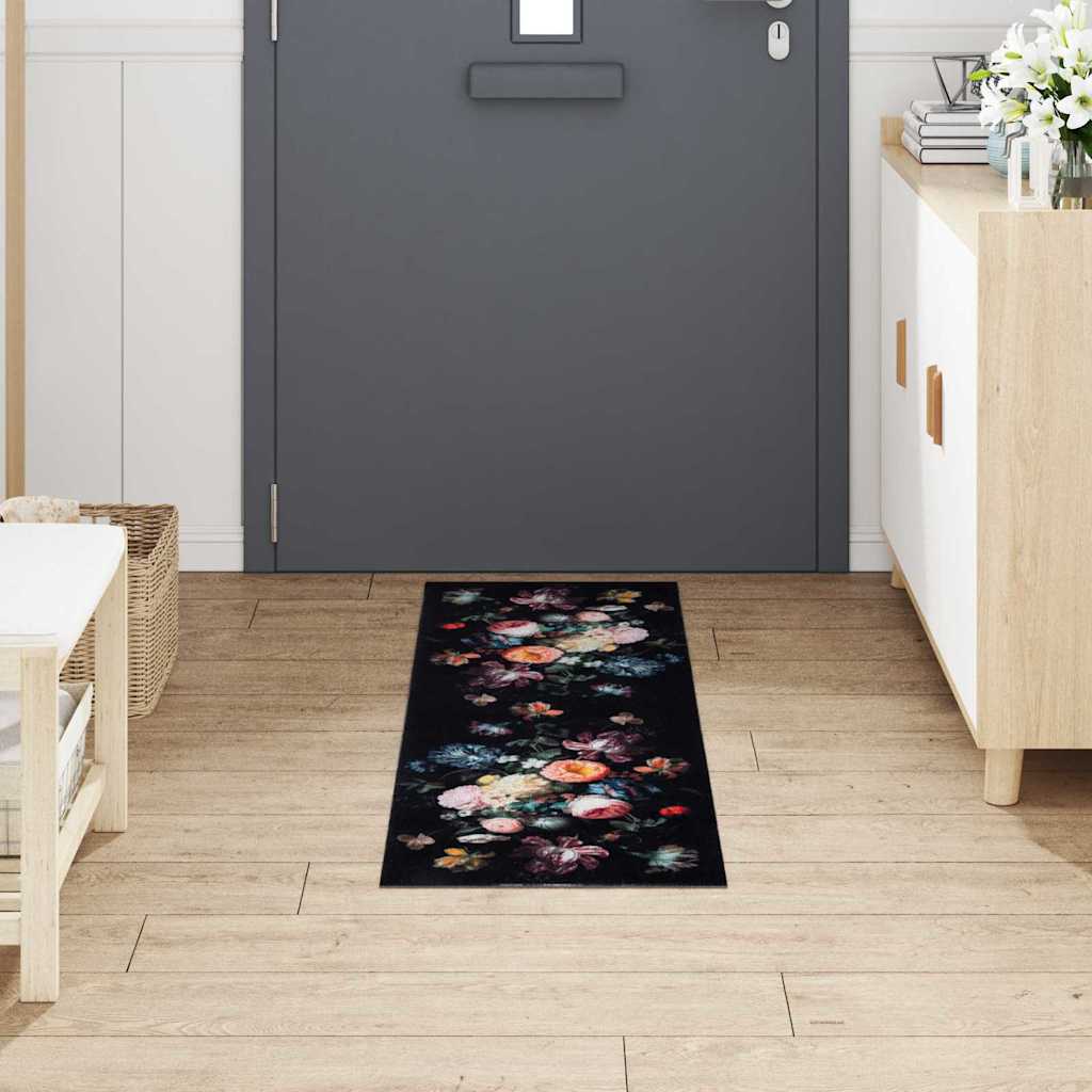 Keuken Vloerkleed Zwart 150 x 45 cm Fluweel is nu te koop bij PeponiXL, paradijselijk wonen!