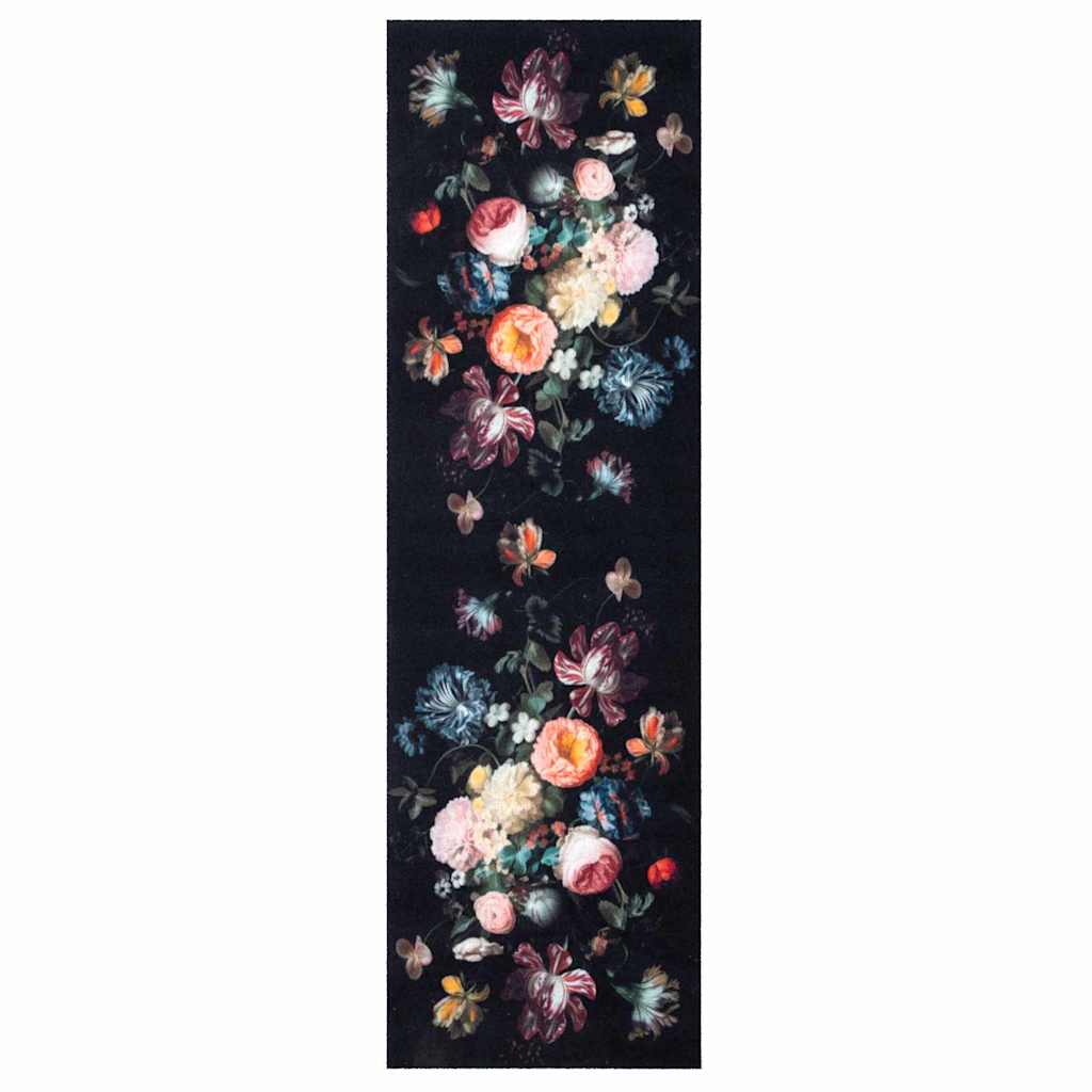 Keuken Vloerkleed Zwart 150 x 45 cm Fluweel is nu te koop bij PeponiXL, paradijselijk wonen!