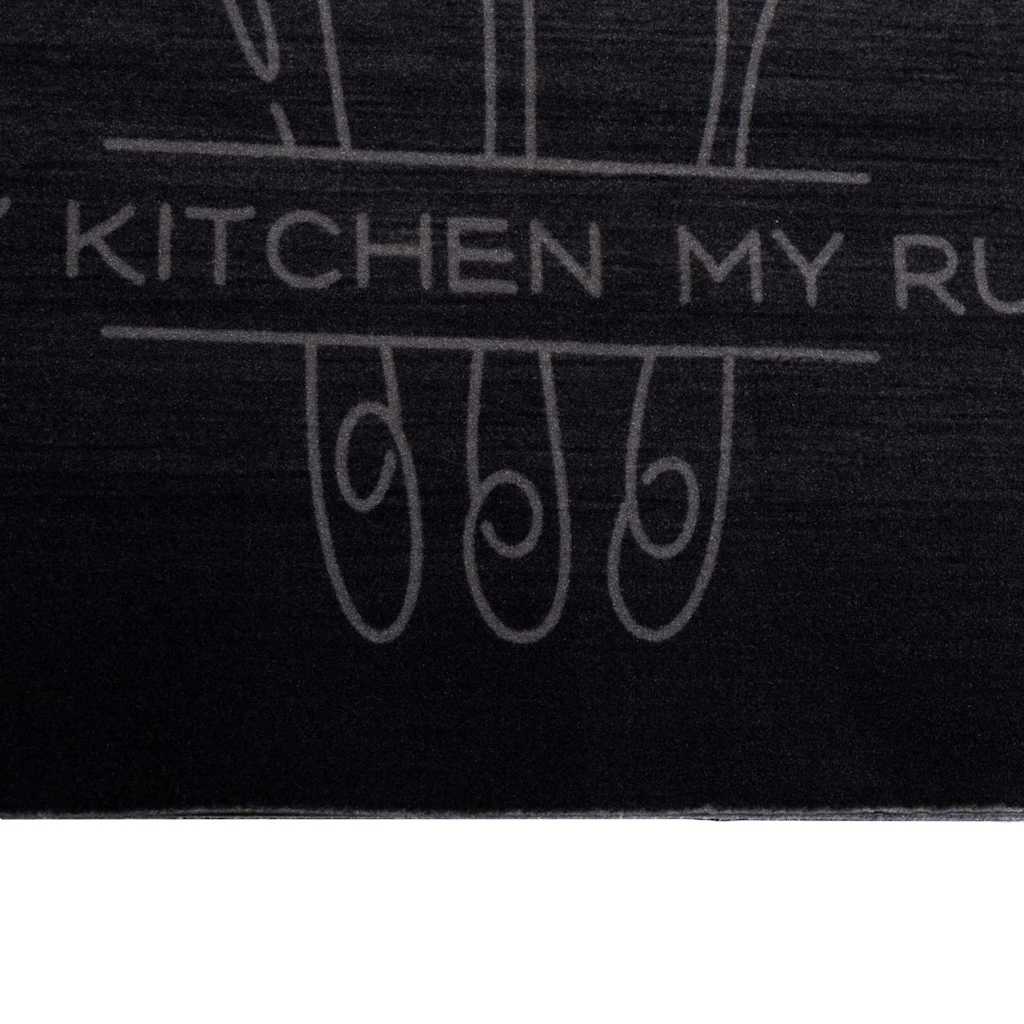 Keuken Vloerkleed Bestek Zwart 180 x 60 cm Fluweel is nu te koop bij PeponiXL, paradijselijk wonen!