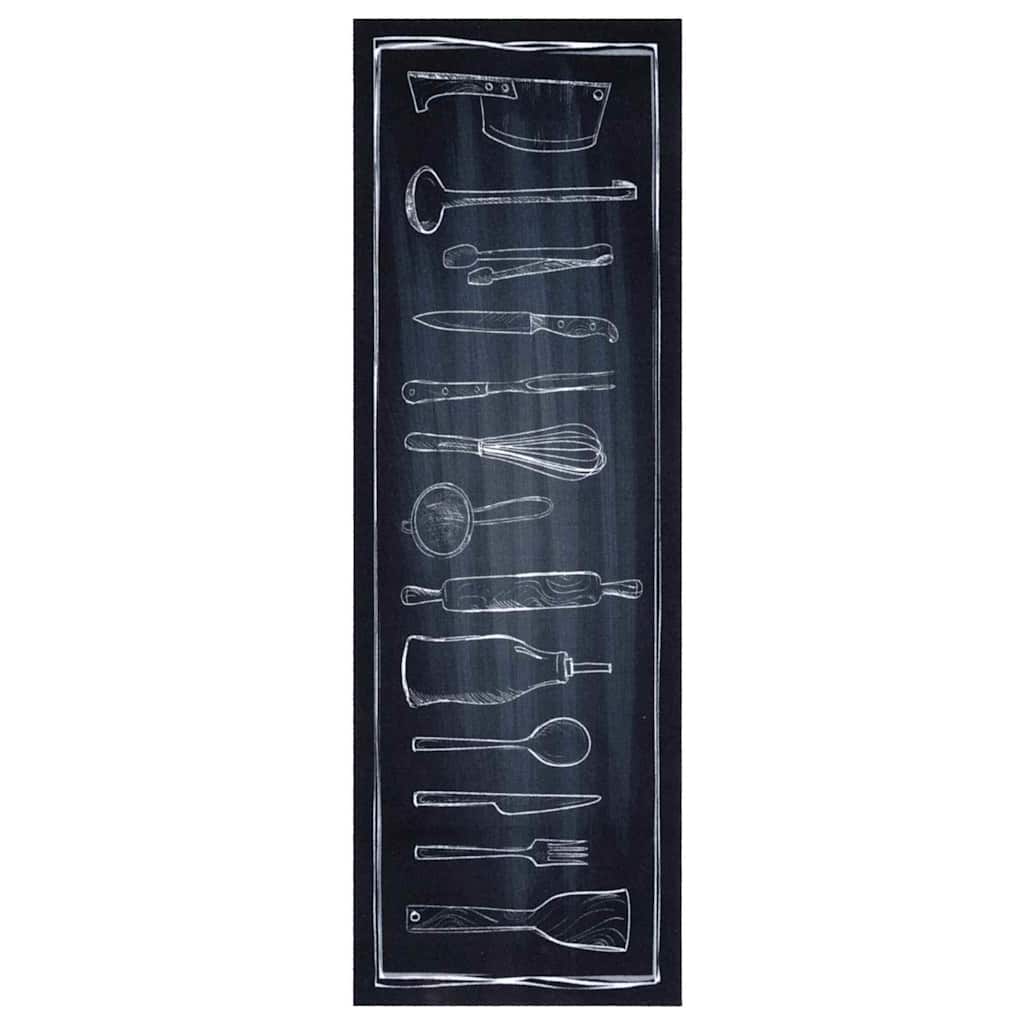 Keuken Vloerkleed Zwart 180 x 60 cm Fluweel is nu te koop bij PeponiXL, paradijselijk wonen!
