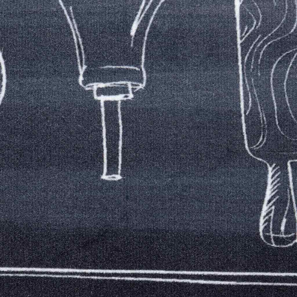 Keuken Vloerkleed Zwart 150 x 45 cm Fluweel is nu te koop bij PeponiXL, paradijselijk wonen!