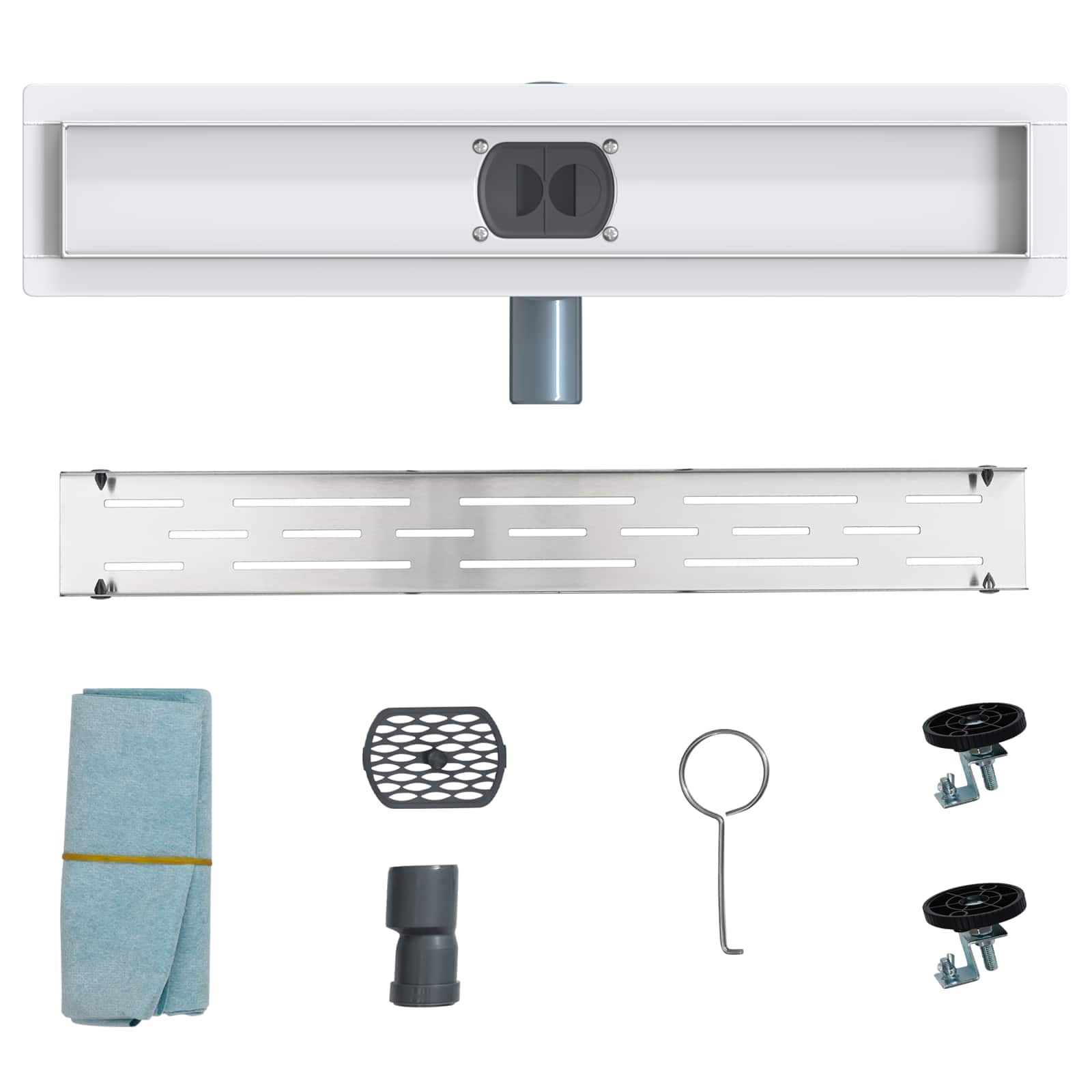 Doucheafvoer Glasdeksel met 360° Sifon Zilver 50 cm is nu te koop bij PeponiXL, paradijselijk wonen!