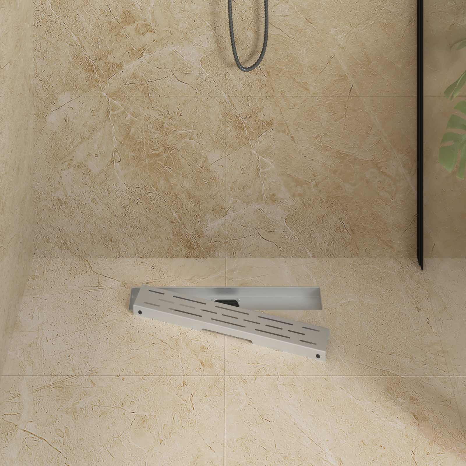 Doucheafvoer Glasdeksel met 360° Sifon Zilver 50 cm is nu te koop bij PeponiXL, paradijselijk wonen!
