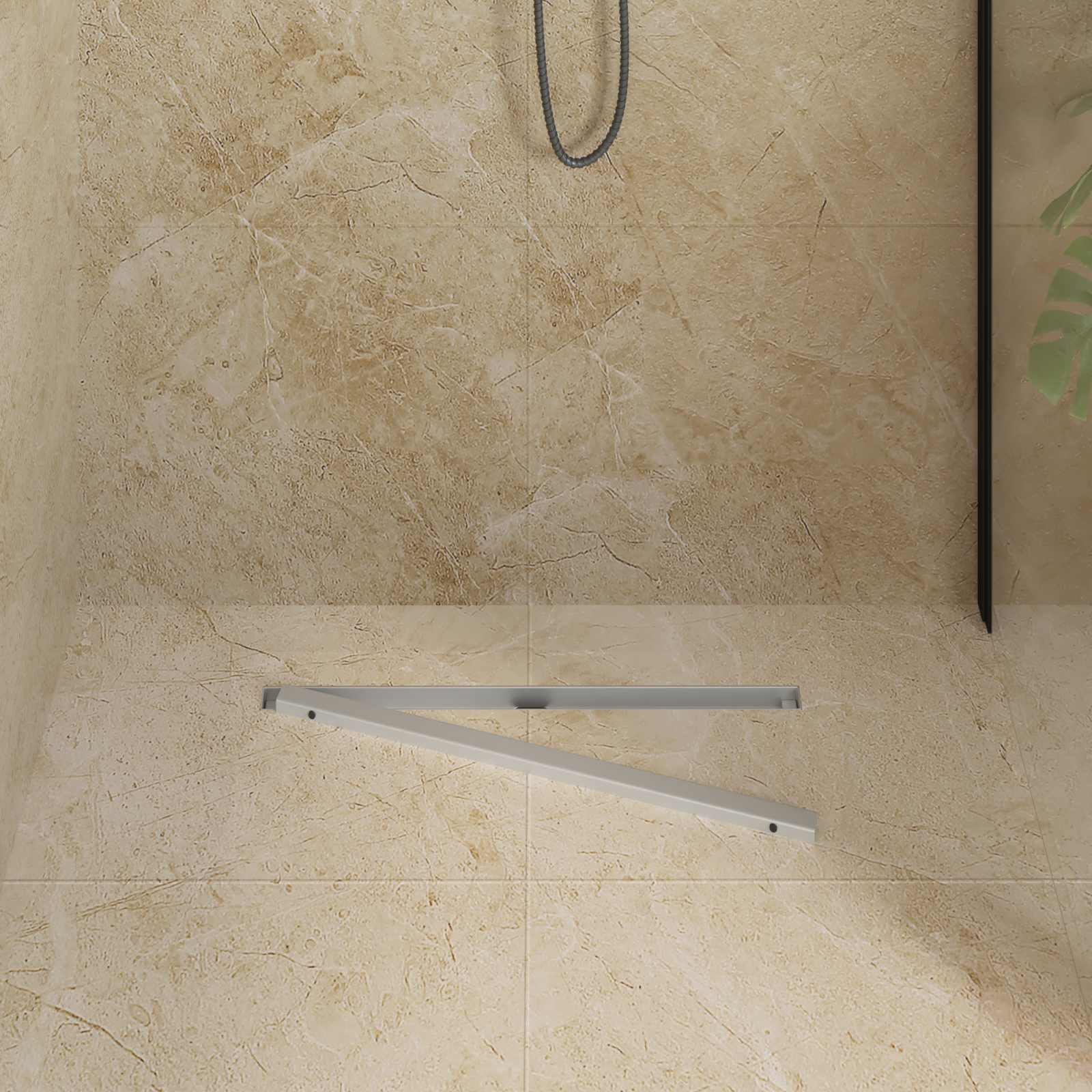 360° Doucheafvoer Met Slank Model Zilver 60 cm is nu te koop bij PeponiXL, paradijselijk wonen!