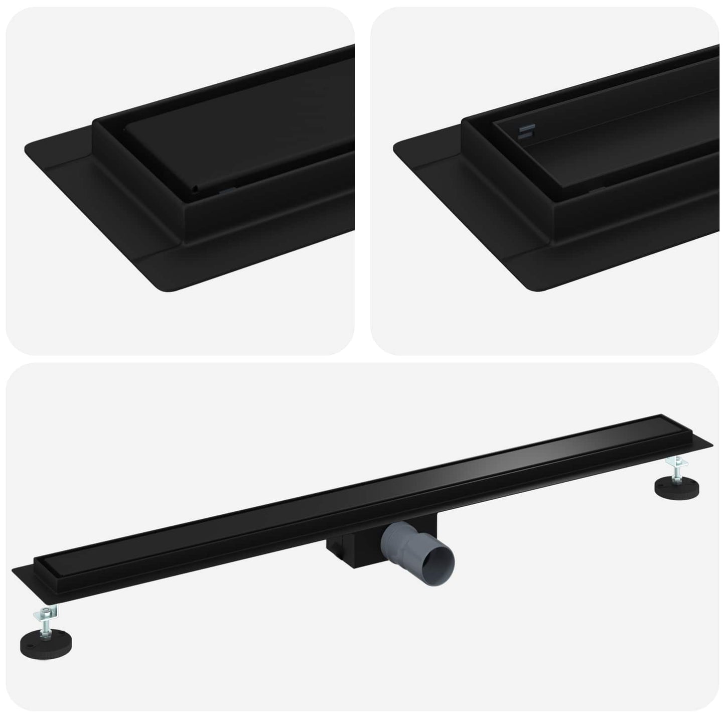 2 in 1 Doucheafvoer Zwart 100 cm Roestvrij staal 304 is nu te koop bij PeponiXL, paradijselijk wonen!