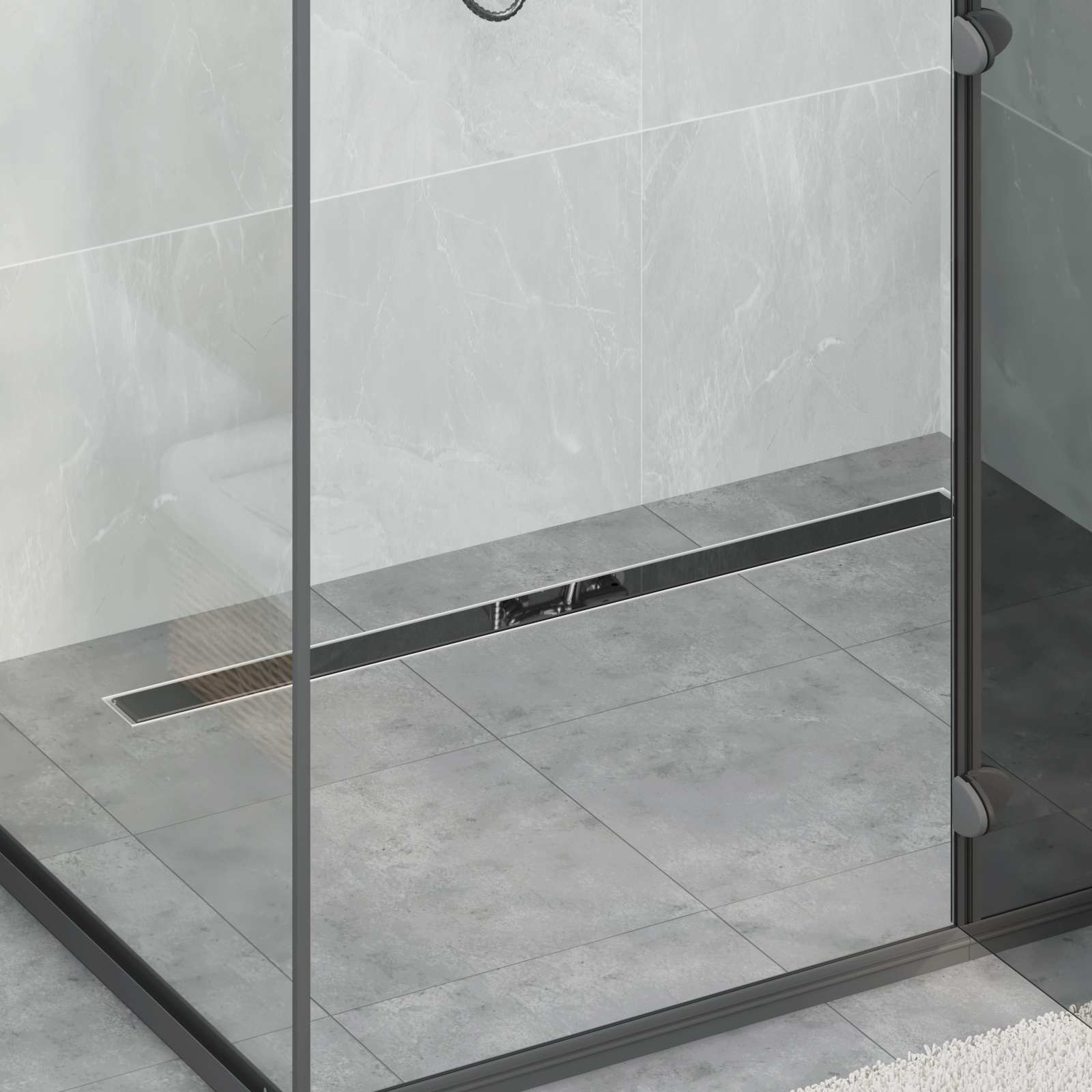 Doucheafvoer Glasdeksel met 360° Sifon Zwart 100 cm is nu te koop bij PeponiXL, paradijselijk wonen!