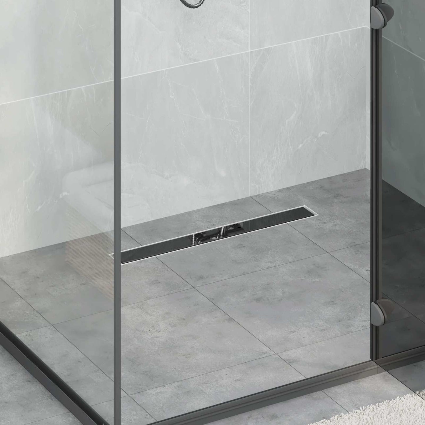 Doucheafvoer Glasdeksel met 360° Sifon Zwart 60 cm is nu te koop bij PeponiXL, paradijselijk wonen!