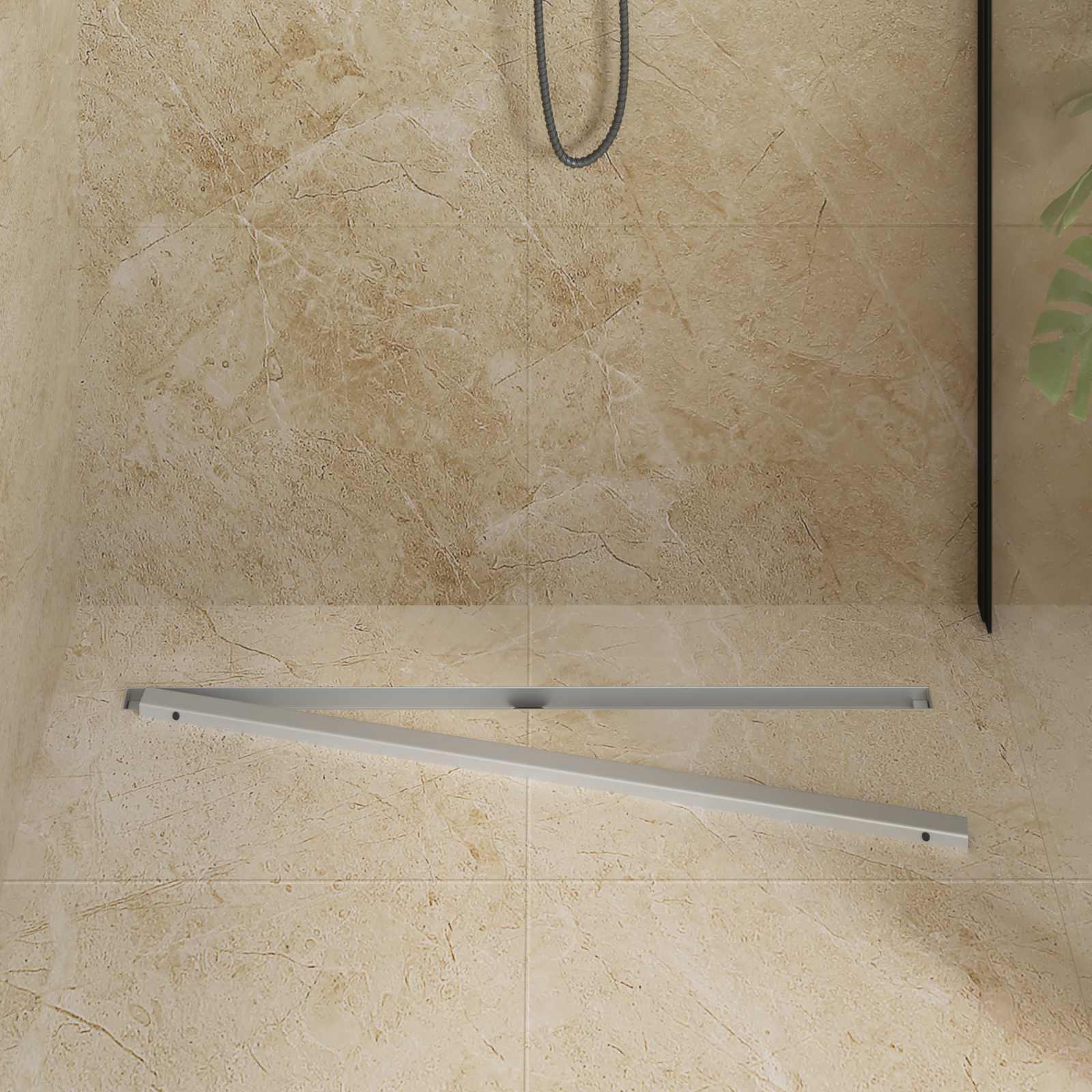 360° Doucheafvoer Met Slank Model Zilver 90 cm is nu te koop bij PeponiXL, paradijselijk wonen!