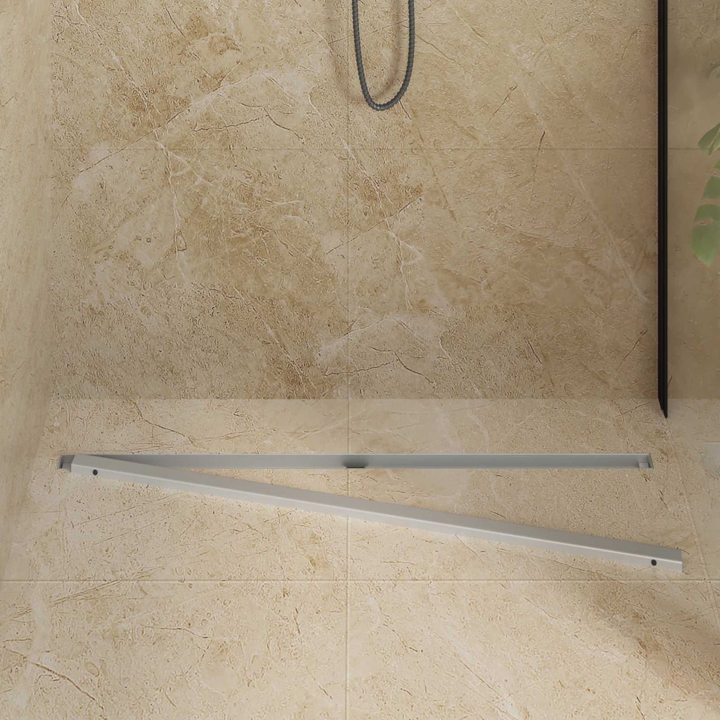 360° Doucheafvoer Met Slank Model Zilver 100 cm is nu te koop bij PeponiXL, paradijselijk wonen!