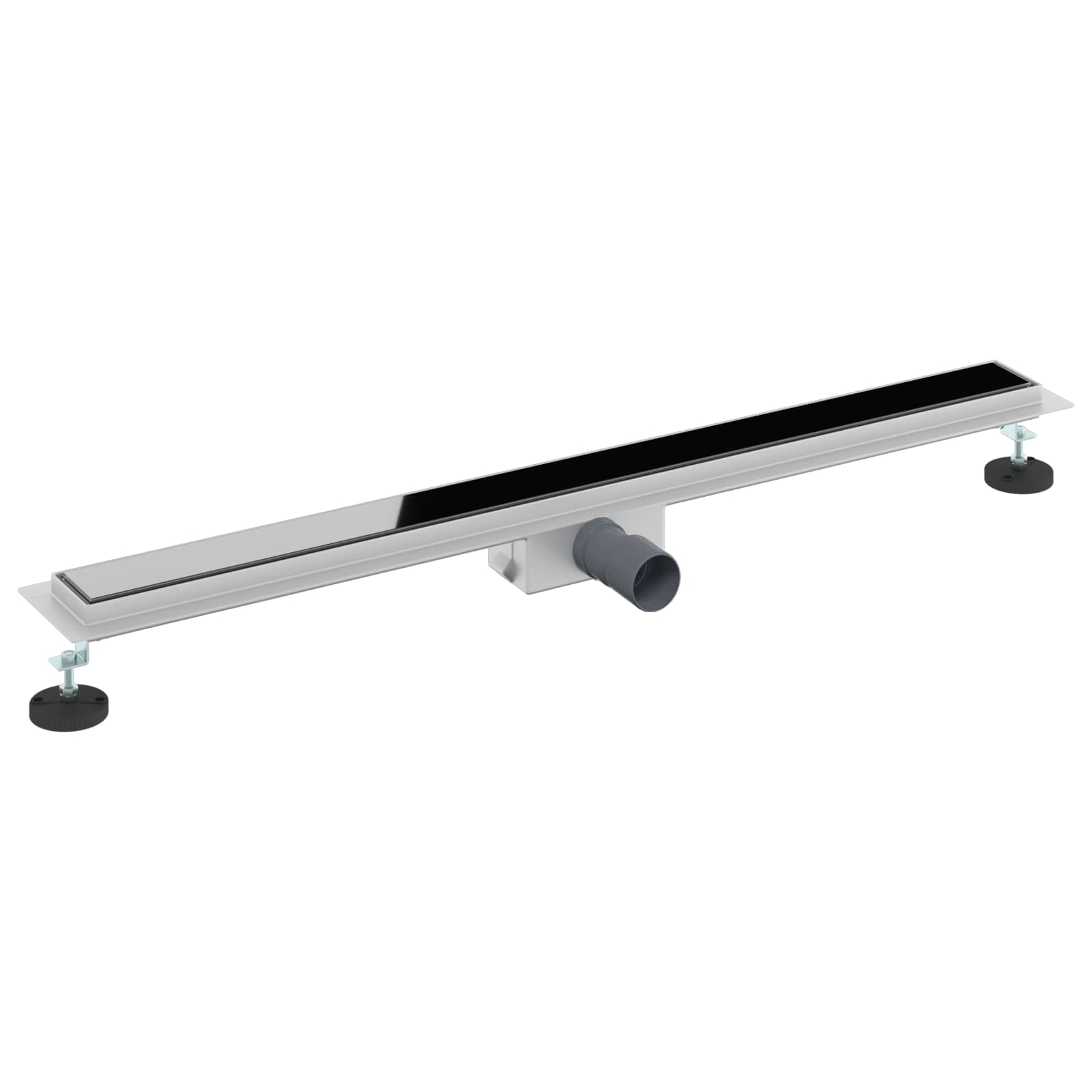 Doucheafvoer met Glazen Deksel Zwart 100 cm Roestvrij staal 304 is nu te koop bij PeponiXL, paradijselijk wonen!