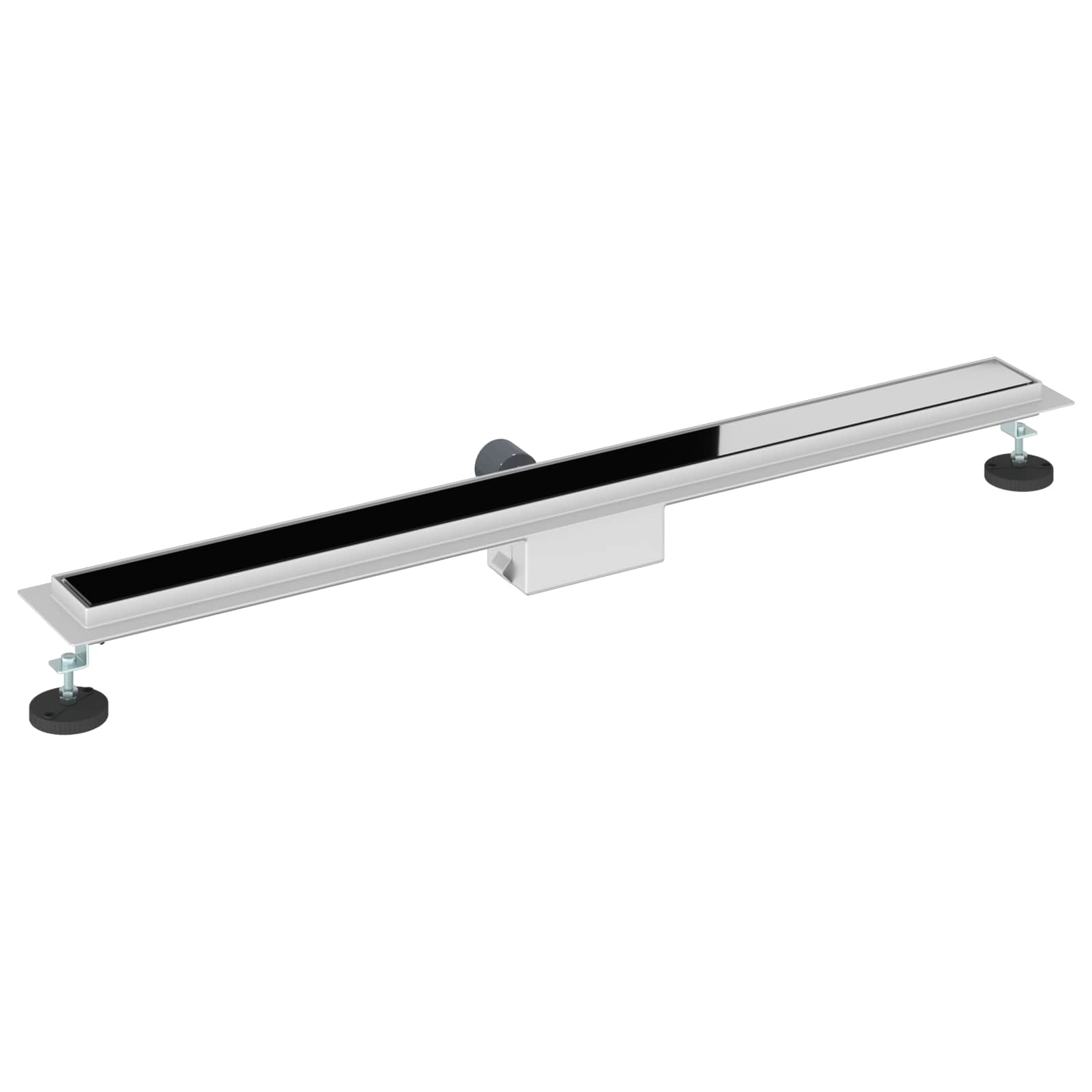 Doucheafvoer met Glazen Deksel Zwart 100 cm Roestvrij staal 304 is nu te koop bij PeponiXL, paradijselijk wonen!