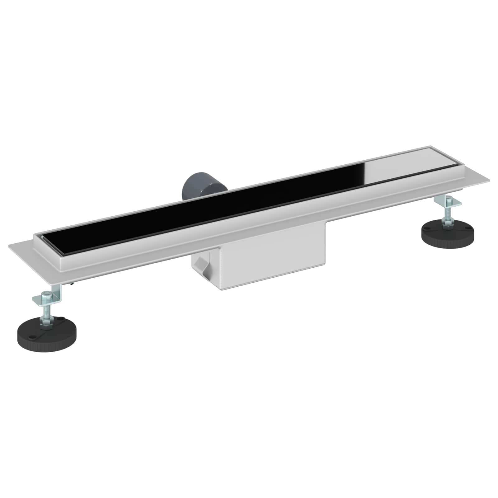 Doucheafvoer met Glazen Deksel Zwart 50 cm Roestvrij staal 304 is nu te koop bij PeponiXL, paradijselijk wonen!