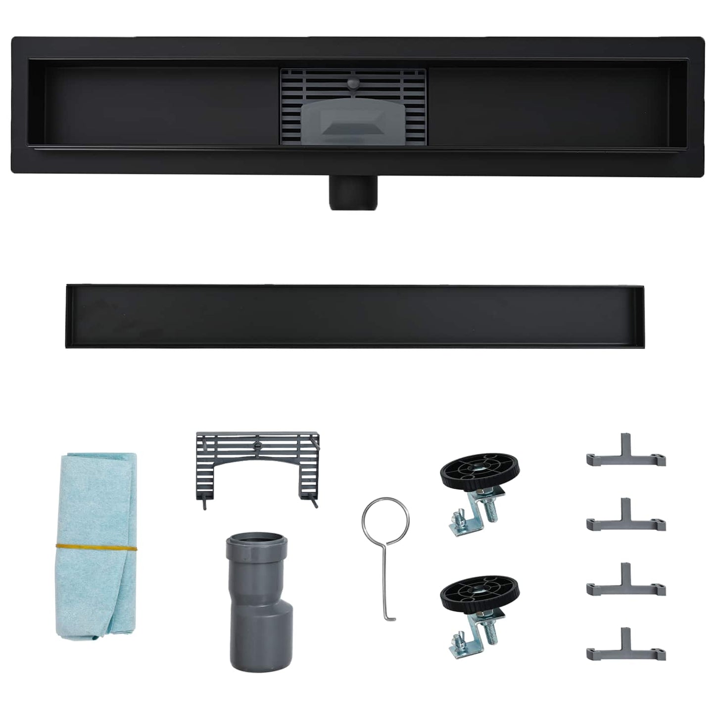 2 in 1 Doucheafvoer Zwart 70 cm Roestvrij staal 304 is nu te koop bij PeponiXL, paradijselijk wonen!